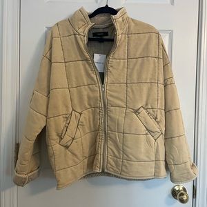 NWT Forever 21 Quilted Jacket Beige S